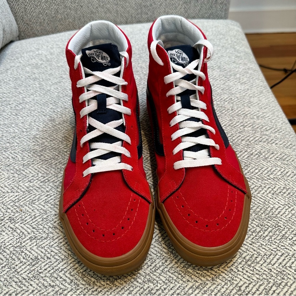 VANS SK8 HI RISE REISSUE VARSITY SPORT RACING RED SIZE WOMENS‎ 10.5 OR MEN 9.0 - Picture 2 of 8